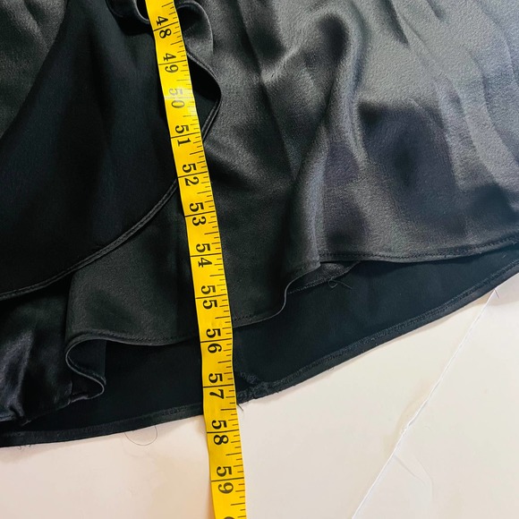 Aidan Mattox Black Satin Ruffle Front Sleeveless Maxi Dress 2 - Picture 10 of 13